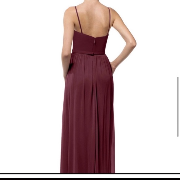 Azazie Leah Dress, Cabernet - Picture 4 of 5